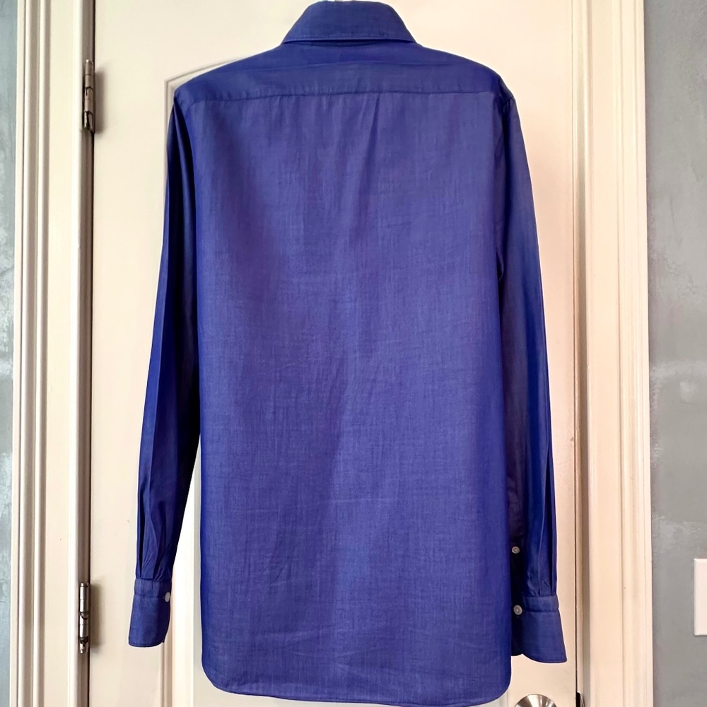 Finamore Napoli "Half-Stitch" Shoulder Mens Shirt SZ M - Picture 3 of 10